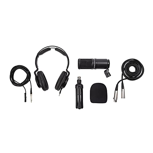 Zoom ZDM-1 Podcast Microphone Pack with Headphones and Mic Cables Bundle | Includes Boom Arm Microphone Stand