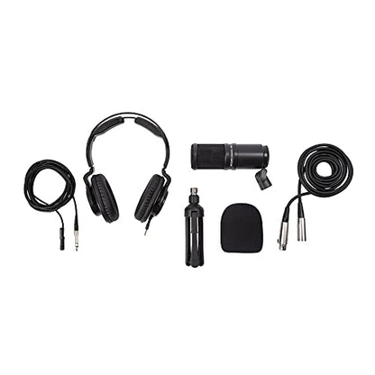 Zoom ZDM-1 Podcast Microphone Pack with Headphones and Mic Cables Bundle | Includes Boom Arm Microphone Stand