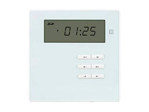 Monoprice Commercial Audio Wall Mount Music Amplifier - with Bluetooth, Aux, FM, and IR Remote, White