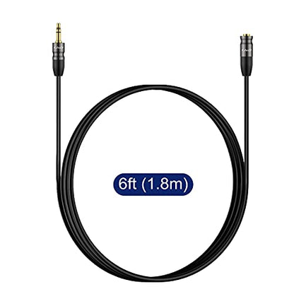 J&D AUX Audio Extension Cable, 3.5mm TRS Male to Female Stereo Adapter, Copper Shell, 6 Feet - size: 6 Feet (1 Pack)