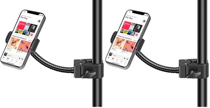 InnoGear Mic Stand Phone Holder, Flexible Gooseneck Mount Clamp for Microphone Boom Arm Tube Pipes Music Accessories for iPhone 16 15 14 13 12 MAX Pro Samsung Galaxy All Smartphones (Pack of 2) - size: Compact (Pack of 2)
