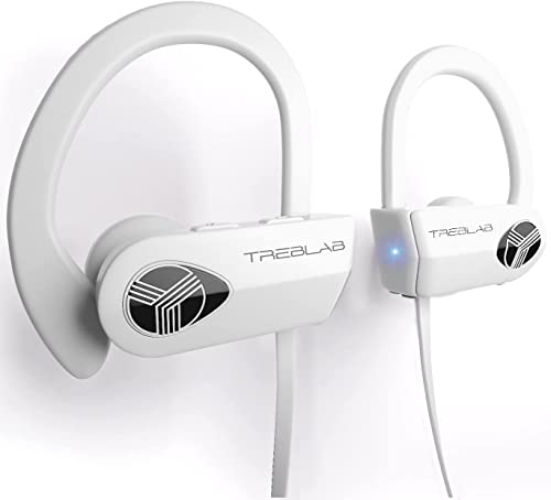 TREBLAB XR500 Bluetooth Running Headphones, IPX7 Waterproof | Noise Cancelling, Secure-Fit, Wireless Sport Earbuds with Mic