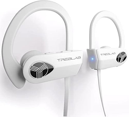 TREBLAB XR500 Bluetooth Running Headphones, IPX7 Waterproof | Noise Cancelling, Secure-Fit, Wireless Sport Earbuds with Mic