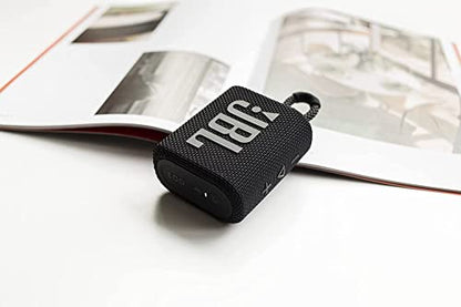 JBL Go 3 - Portable Bluetooth Speaker, Built-in Battery, Waterproof and Dustproof, Bonus Keychain LED Included - Black - color: Black