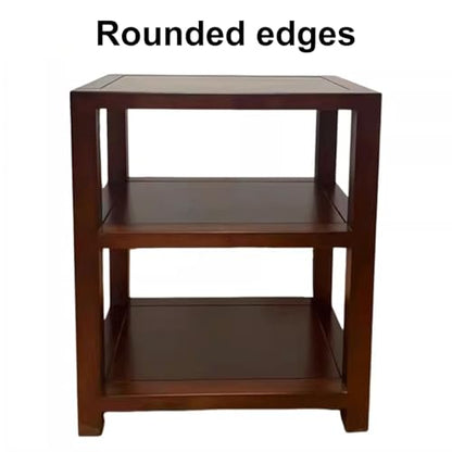 Audio Rack Tower, Shelf Organizer Rack Small, Media Stand, Rack Audio Tower Minimalistic Heavy Duty 25Kg Made of Solid Rubber Wood Brown 4 Sizes,Brown3 Layer - size: 3 layer