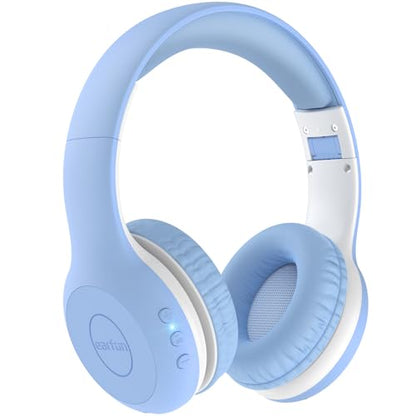 EarFun K2 Kids Bluetooth Headphones for School, Kids Headphones with Mic | Volume Limited, 40H Playtime, Built-in Mic, Stereo Sound, Foldable Over-Ear Headphone for Kids/Toddler/Travel/Tablet Sky Blue - color: Sky Blue