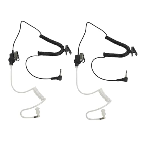 (2 Packs) 2.5mm Listen Only Earpiece for Harris Police Radio XG25 XG75 P7300, Acoustic Tube Ear Piece Headset for Remote Speaker Mics 2 Way Radio FBI Security Surveillance Walkie Talkie