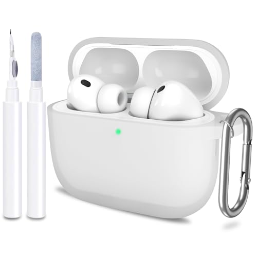 for AirPods Pro 3 Case Cover, Protective Soft Silicone with Keychain Cleaning Pen for Women Men for Apple AirPods Pro 3rd Generation Case(2025), Front LED Visible, Clear - color: D-Clear