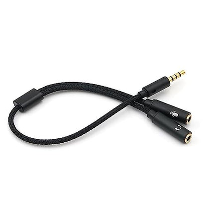 TRRS to TRS Adapter Splitter - 3.5mm 1/8" Audio Splitter Cable | TRRS Male to 2 TRS Female Cable Adapter, Aux Cord for iPhone Android Laptop Microhopone Earphone Speaker, Headphone Adapter