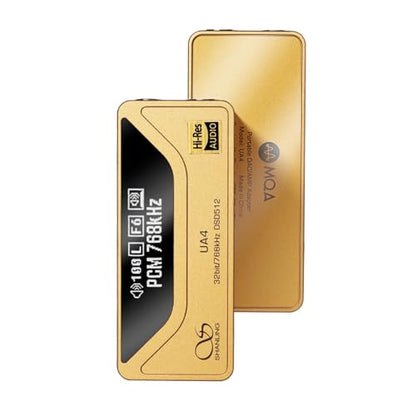 SHANLING UA4 Headphone Amplifier,Portable USB DAC AMP,Support MQA 16X,768kHz DSD512,dongle Volume Control,3.5/4.4mm up to 237mW@32Ω Output,High Driving Power for Android/iOS/Mac/Windows(Golden) - color: UA4 Golden