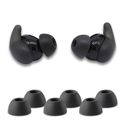 Comply TW-180-B Memory Foam Replacement Ear Tips, Black, Medium (3 Pairs) | For Sony LinkBuds Fit, TOZO NC9 Hybrid ANC, Ultimate Comfort, Secure Fit, Superior Noise Isolation - size: Medium