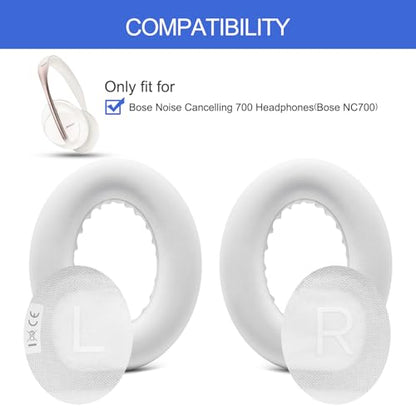Replacement Ear Pads for Bose NC700 Noise Cancelling Headphones 700 (White) - color: Soapstone White