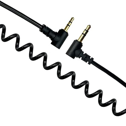 Seadream Coild 3.5mm to 2.5mm Aux Cable, 2Pack 90 Degree Double Angled 2.5mm Male to 3.5mm 1/8inch Male TRS Stereo Audio Headphone Aux Coiled Cord Cable (2Pack Coiled 5FT)
