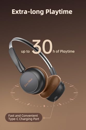 Over Ear Headphones Bluetooth, Active Noise Cancelling, On Ear Headphones, Light Weight Earphones, Comfort Headsets, for Travel Home Office PC