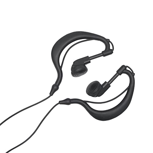 2pcs Headset Earpiece Ear Clip G Shape Radio Security 2 Pin Black Walkie Talkie for Two Way Radio