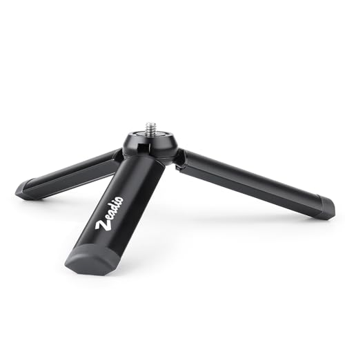 Zeadio Metal Mini Tripod, Desktop Tabletop Stand Compact Tripod for Smooth 4, Osmo Mobile, Vimble 2, Gimbal Handle Grip Stabilizer and All Cameras - style: Basic Version