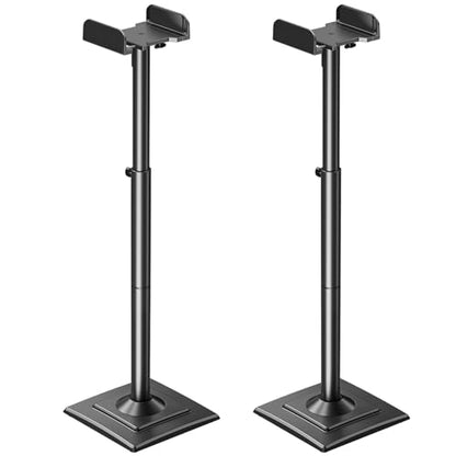 MOUNTUP Universal Speakers Stands Pair 34" to 43.3" Height Adjustable Holds Bookshelf Speakers Satellite Speakers Up to 11LBS Cable Concealing 1 Pair Spring-Loaded Plate Extends to 10" MU9138 Black - size: 34-43" Height