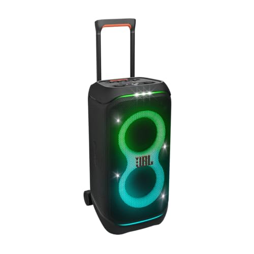 JBL PARTYBOX Stage 320 Portable Party Speaker Bundle with 2 Wireless Microphones (Black)