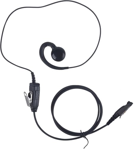 WODASEN Walkie Talkie Earpiece with Mic C-Swivel D-Ring G-Shaped Hook Two Way Radio Headset for Ailunce HD1 HD2 HA1G GP328plus EX500 RT47 RT47V RT48 RT29 NR30 RB23 Radios (C-Swivel) - style: C-swivel
