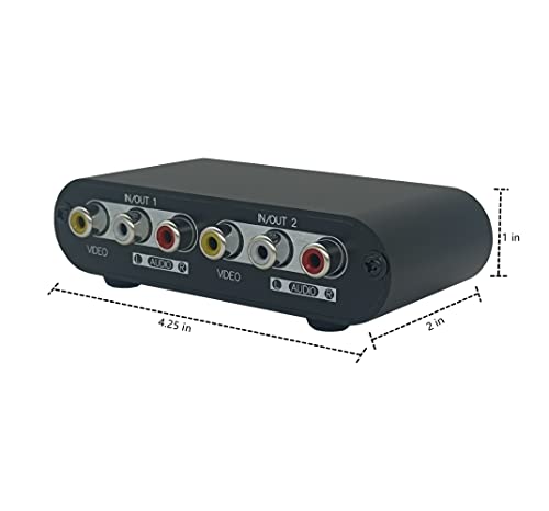 2-Way AV Switch RCA Switcher 2 in 1 Out Composite Video L/R Stereo Audio Selector Box for DVD STB Game Consoles -V21 - color: 2-Way audio/video switch