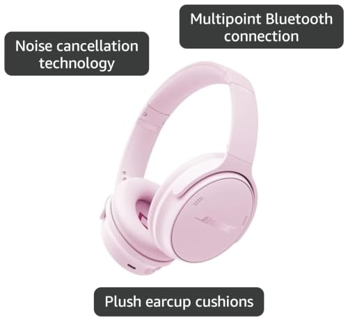 Bose QuietComfort Headphones - Wireless Bluetooth Headphones, Active Over Ear Noise Cancelling and Mic, USB-C Charging, Deep Bass, Up to 24 Hours of Playtime, Petal Pink - Limited Edition Color - color: Petal Pink