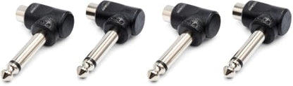 Hosa GPR-123 Right-Angle Adaptors, RCA to 1/4 Inch TS, 2 Pieces (Pack of 2) - size: 2 pieces (Pack of 2)