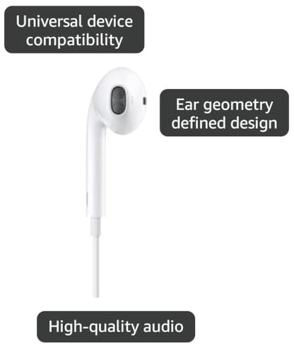 Apple EarPods Headphones with Lightning Connector, Wired Ear Buds for iPhone with Built-in Remote to Control Music, Phone Calls, and Volume | Lightning connector with in-line controller and microphone for music, video playback and phone calls - style: Lig