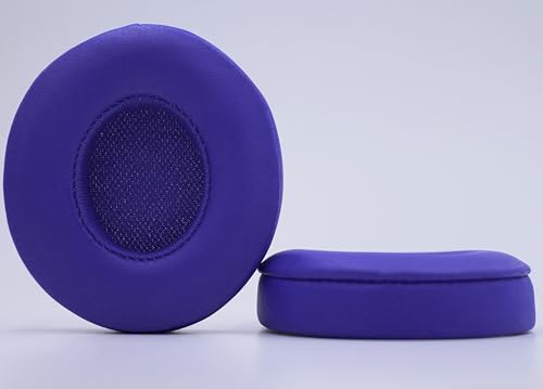 Headphone Replacement Ear Pad Cover Compatible with Beats by Dre Solo3 Solo2 Wired Wireless Headphones Protein Leather Memory Foam Headphone Cushion Ear Muffs-Navy Blue - color: navy blue