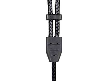 Monolith Dual 2.5mm to 3.5mm Headphone Cable - 6 Feet - Black With Braided Auxiliary Audio Cord Works With M1060, M1060C, M565, M565C Black/Silver