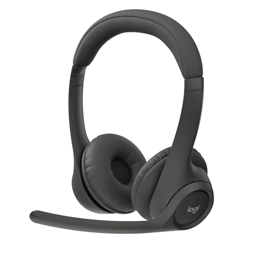 Logitech Zone 301 Wireless Bluetooth Headset - Graphite | Noise-canceling microphone, compatible with Windows, Mac, Chrome, Linux, iOS, iPadOS, Android - color: Graphite