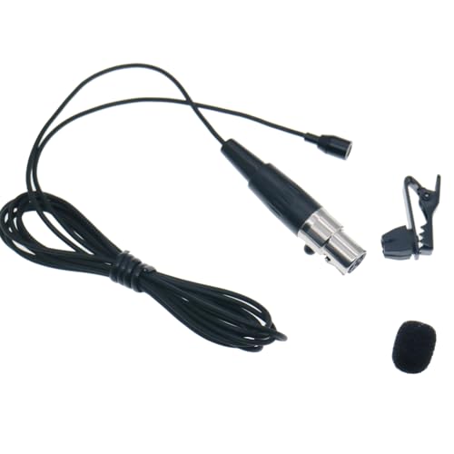 WL35 Professional Clip-On Lavalier Condenser Microphone for Shure ULX SLX PGX GLX QLX U1 UR1 BeltPack Microphones System Parts with TA4F Mini XLR 4Pin Plug (Black) - color: Black