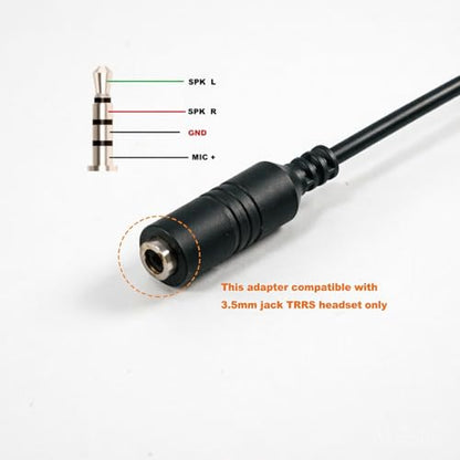 RJ9 to 3.5mm Audio Adapter for Cisco IP Telephones - Headset Converter Compatible with 9961, 7940, 7941, 7942, 8841, 8845, 9941 | Model PH35-RJ9 (Audio Combo Jack) - color: Audio Combo Jack