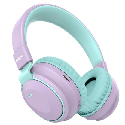 Mokata Kids Headphones Bluetooth 5.3 Wireless Lightweight Fast Charging 68 Hours Play Time Volume Limited 85/94dB Over Ear Foldable with Built-in Mic for Toddler Tablet Pad Light Purple - color: Light Purple