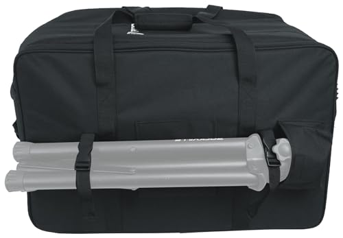 Rockville SB12 V2 Rolling Travel Bag for 12" DJ PA Speakers and Stands | Wheels and Retractable Handle, Stand Pocket, Semi-Rigid Foam Protection, Dual Lockable YKK Zippers, Water-Resistant - size: 12"