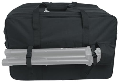 Rockville SB12 V2 Rolling Travel Bag for 12" DJ PA Speakers and Stands | Wheels and Retractable Handle, Stand Pocket, Semi-Rigid Foam Protection, Dual Lockable YKK Zippers, Water-Resistant - size: 12"