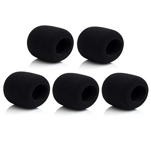 Mic Foam Cover Isolation Shield Windscreen Sponge Handheld Black 5 Pack