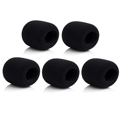 Mic Foam Cover Isolation Shield Windscreen Sponge Handheld Black 5 Pack