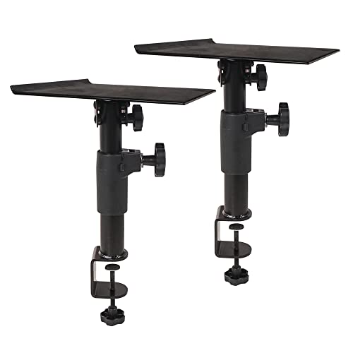 Sound Town 2-Pack Desktop Clamp-On Studio Monitor Speaker Stands with Horizontal/Vertical Speaker Orientation (STSD-DCM-Pair)