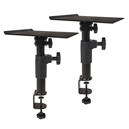 Sound Town 2-Pack Desktop Clamp-On Studio Monitor Speaker Stands with Horizontal/Vertical Speaker Orientation (STSD-DCM-Pair)