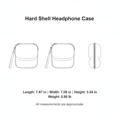 Hard Shell Headphone Case, Rigid EVA Travel Carrying Case with Handle for Over-Ear Headphones (1 PC)