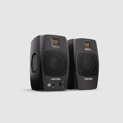 ADAM Audio D3V Active Desktop Studio Monitor Speakers - Black | USB-C, D-ART Tweeter, 3.5in Woofer, 240W, 45Hz-23kHz, 97dB SPL, Balanced TRS, Headphone Out - style: D3V Black