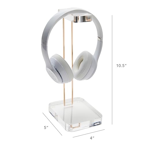 russell+hazel Acrylic Headphone Stand with Gold Hardware, Clear