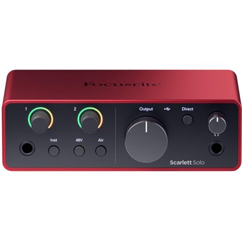 Focusrite Scarlett Solo USB-C Audio Interface (4th Gen) Bundle with Aston Microphones Element Microphone KT and Kellards XLR-P20T Pro 20 ft XLR Microphone Cable, XLR Male to Female Cable 3-Pin