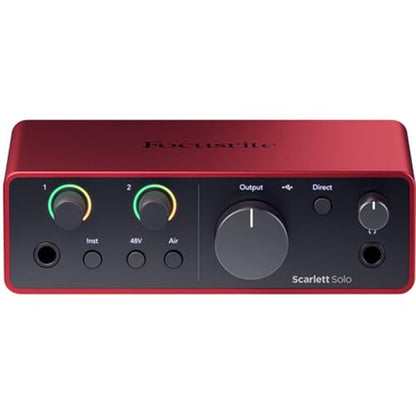 Focusrite Scarlett Solo USB-C Audio Interface (4th Gen) Bundle with Aston Microphones Element Microphone KT and Kellards XLR-P20T Pro 20 ft XLR Microphone Cable, XLR Male to Female Cable 3-Pin