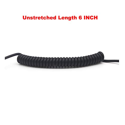 3.5mm Male to 2.5mm Male Stereo Audio Coiled Cable, 2 Pack, 12 Inch, OD 1.5mm, 90 Degree Angle, 1/8" TRS Jack Headphone Aux Spring Spiral Cord