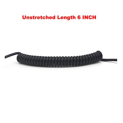 3.5mm Male to 2.5mm Male Stereo Audio Coiled Cable, 2 Pack, 12 Inch, OD 1.5mm, 90 Degree Angle, 1/8" TRS Jack Headphone Aux Spring Spiral Cord