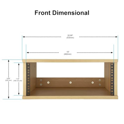 4U Wooden Desktop Studio Rack in Golden Oak Finish | Standard rack for equipment. The perfect solution for keeping your studio space tidy and organized