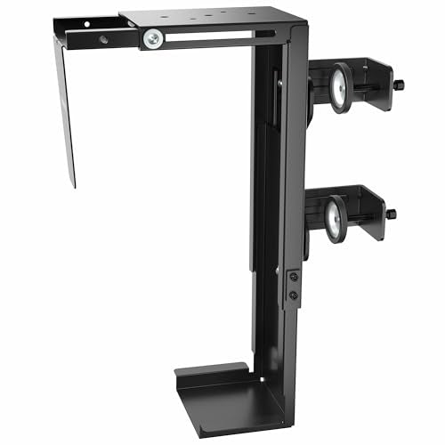 VIVO Adjustable Clamp-on Desk Leg PC Mount, Under Desk PC Mount, Computer Case CPU Holder with Tool-Free Installation, Black, MOUNT-PC01C - size: Mid