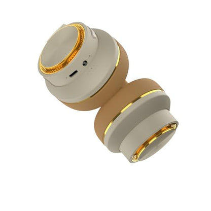 H8 BT 5.4 ANC Noise Cancelling Over-Ear Wireless Headphones(Khaki) | 120H Playtime,Deep Bass,HiFi Foldable,Soft Earmuffs &Light Weight,Driving,Home,Office,Travel,Women&Men - color: Khaki