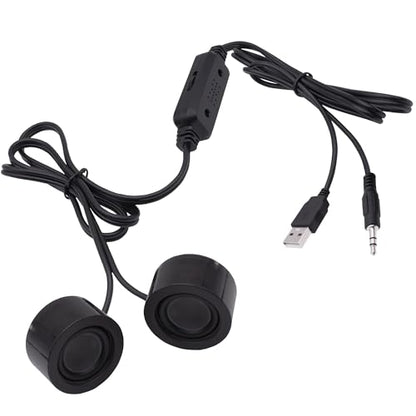 USB Mini Computer Speakers for Desktop Laptop Small PC Speakers | 1.2M,Volume Control Adjustment,with USB-Powered/3.5mm TRS Stereo Jack,for MP3 Phone